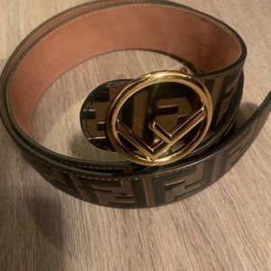 Fendi Authentic Luxury Logo Brown Belt Women’s